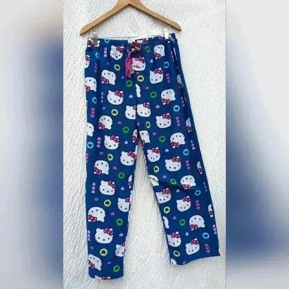 Woman’s Rare Vintage Hello Kitty Fleece PJ Pants | XL | Royal Blue - Picture 5 of 6